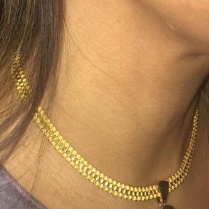 Rolex type K24 lock k18 necklace